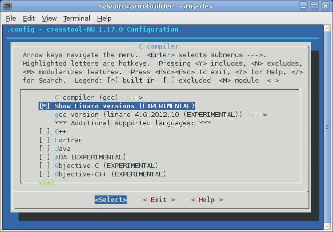 crosstool-NG - C compiler.png