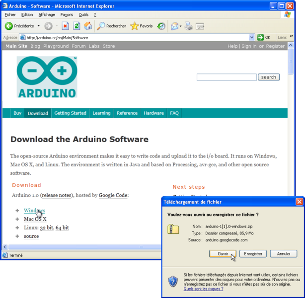 Fichier:Installer Arduino 01 (XP).png